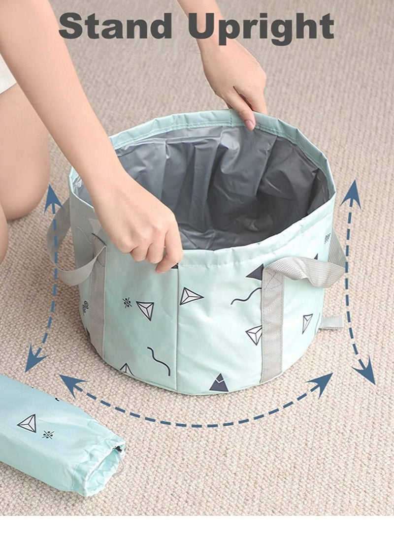 SYOSI 18L Large Collapsible Foot Bath Tub for Travel Camping, Portable Soak Spa Basin Foldable Water Bucket Soaking Feet, Washing, Bathtub, Outdoor, Green - Image 2