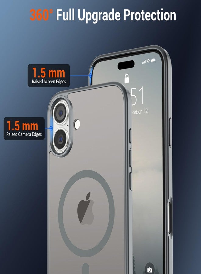 استلق جراب SUPFINE المغناطيسي لهاتف iPhone 16 Plus (متوافق مع MagSafe) (حماية فائقة ضد السقوط بمعايير عسكرية) جراب رفيع وشفاف غير لامع مقاوم للصدمات ومضاد لبصمات الأصابع، رمادي - Image 4