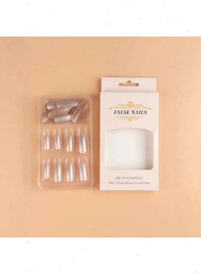 24 قطعة من الأظافر الصناعية، أطراف أظافر لوزية متوسطة الحجم، أظافر صناعية مع تصميمات لامعة من الترتر، لا تسبب ضررًا للأظافر، أظافر نهائية مناسبة للفتيات - Image 4