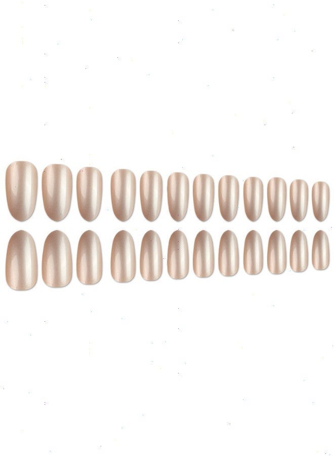 24 قطعة من الأظافر الصناعية، أطراف أظافر لوزية متوسطة الحجم، أظافر صناعية مع تصميمات لامعة من الترتر، لا تسبب ضررًا للأظافر، أظافر نهائية مناسبة للفتيات - Image 2