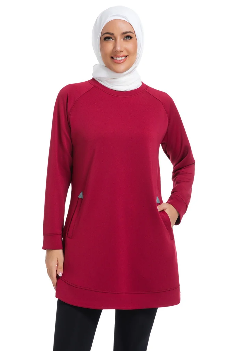 SVL Women's Modest Sweatshirt - Burgundy - SVL