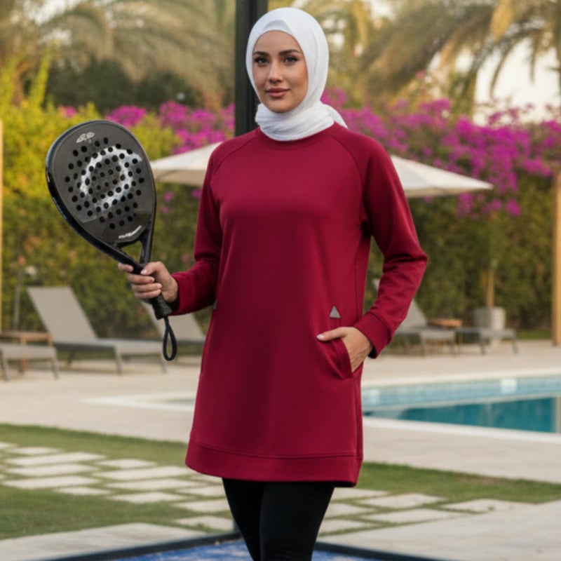 SVL Women's Modest Sweatshirt - Burgundy - SVL - Image 2