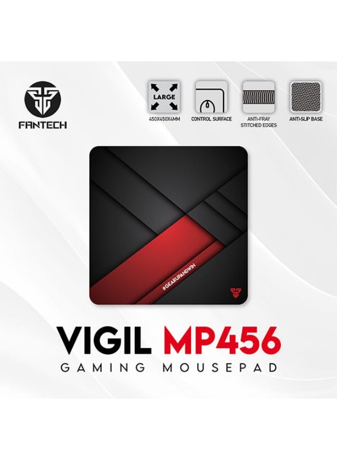 FANTECH VIGIL MP456 Gaming Mousepad (Control Surface) – L Gaming Mouse Pad (450 x 450 x 4mm) – Fray Edge Stitching, Anti-slip base Desk Mat | Black - Image 4