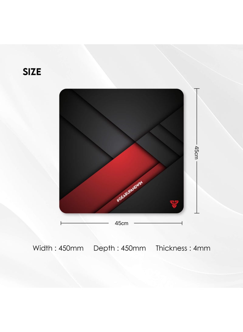 FANTECH VIGIL MP456 Gaming Mousepad (Control Surface) – L Gaming Mouse Pad (450 x 450 x 4mm) – Fray Edge Stitching, Anti-slip base Desk Mat | Black - Image 5