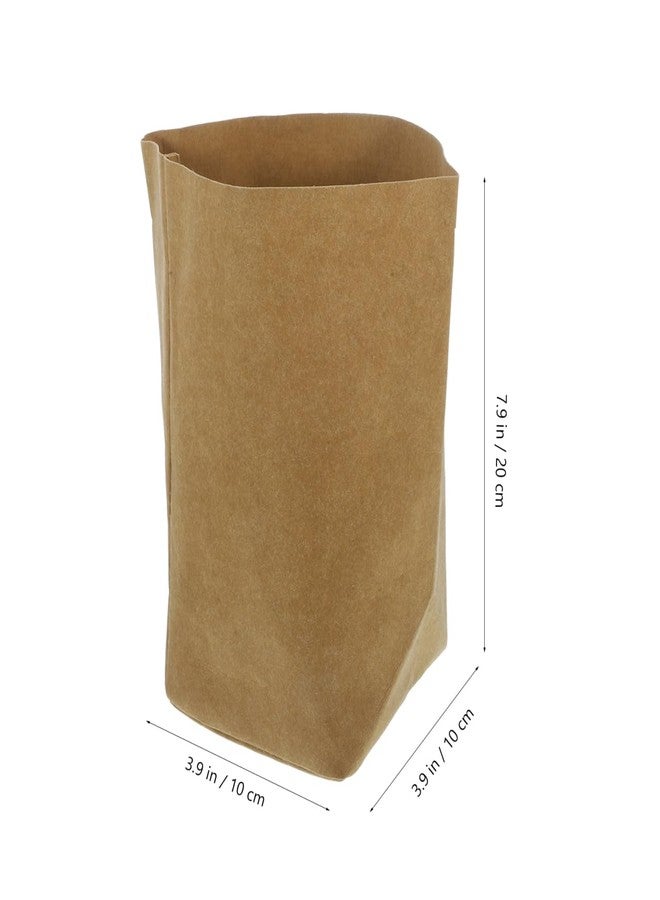 BESTOYARD 3pcs Washable Kraft Paper Bag Organizer, Light Brown Home Office Storage Basket for Plants, Toys, Clothes, Food, and Household Items, Reusable Flowerpot Cover - Image 2
