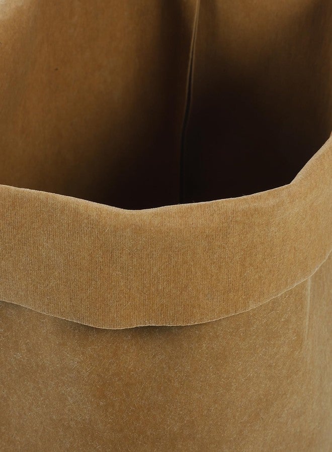 BESTOYARD 3pcs Washable Kraft Paper Bag Organizer, Light Brown Home Office Storage Basket for Plants, Toys, Clothes, Food, and Household Items, Reusable Flowerpot Cover - Image 4