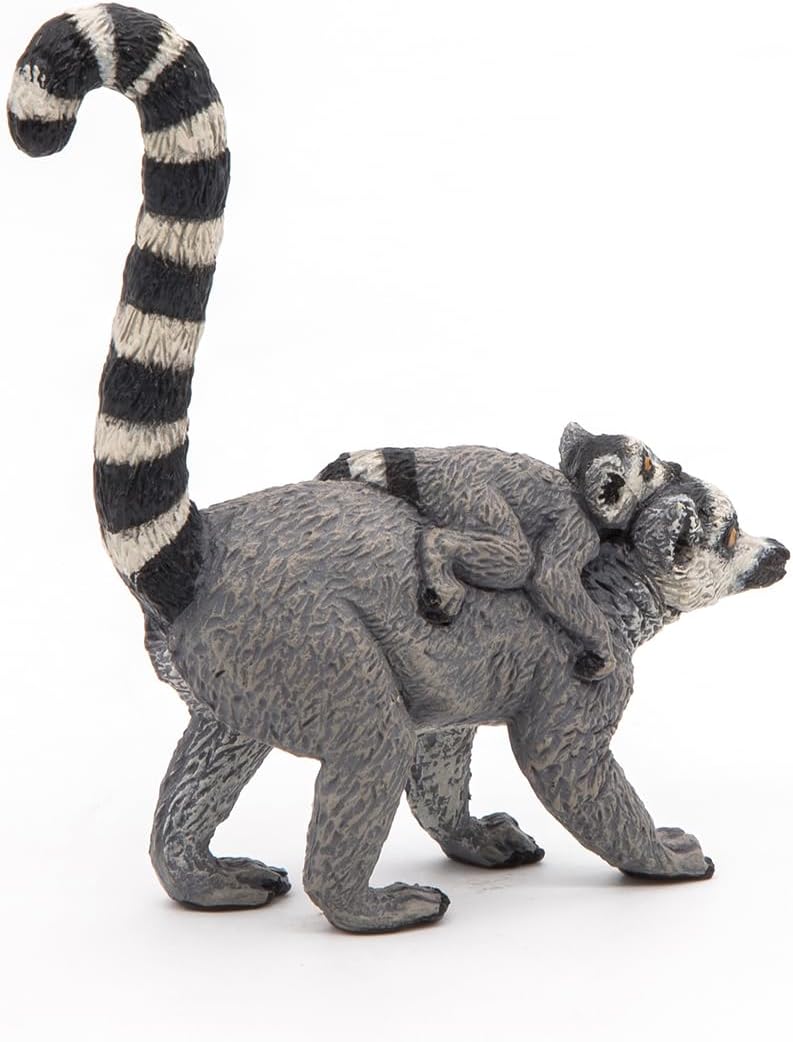 Papo  Lemur and Baby  Realistic Figurine  for Ages 3  Wild Animal Kingdom Collection  Hand Painted  Highly Detailed  Durable and Educational  Gift Idea  Collectable  Lemur and Baby - Image 4