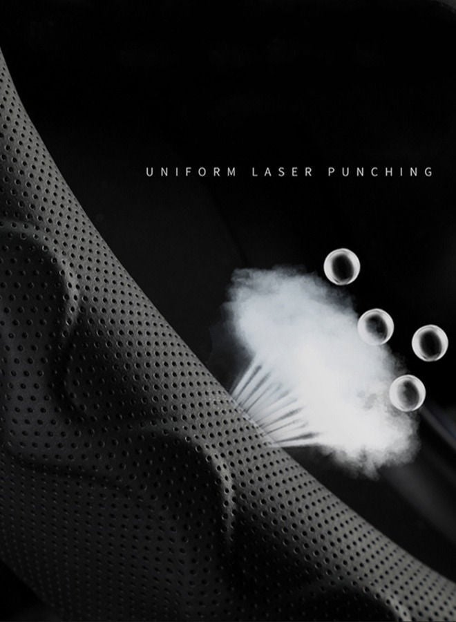 غطاء عجلة القيادة للسيارة من ألياف الكربون باللونين الأسود والأبيض للرجال ، غطاء عجلة القيادة عديم الرائحة مانع للانزلاق ومقاوم للانزلاق ، غطاء مقود دائري قابل للتنفس للسيدات - Image 2