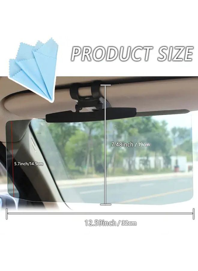 Black Universal Anti Glare Car Sun Visor Protects From UV Rays And Snow Blindness - Image 4