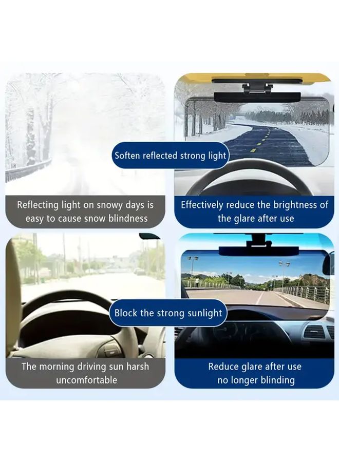 Black Universal Anti Glare Car Sun Visor Protects From UV Rays And Snow Blindness - Image 3