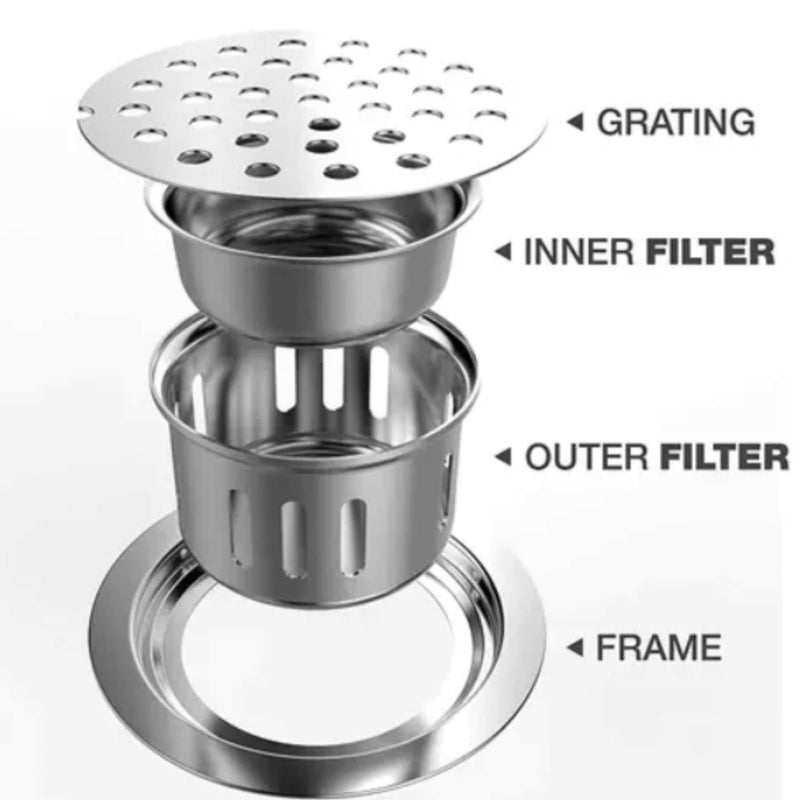 Drizzle فخ مكافحة الصراصير درizzle 5 بوصة دائري من الفولاذ المقاوم للصدأ بتشطيب كروم - Image 3
