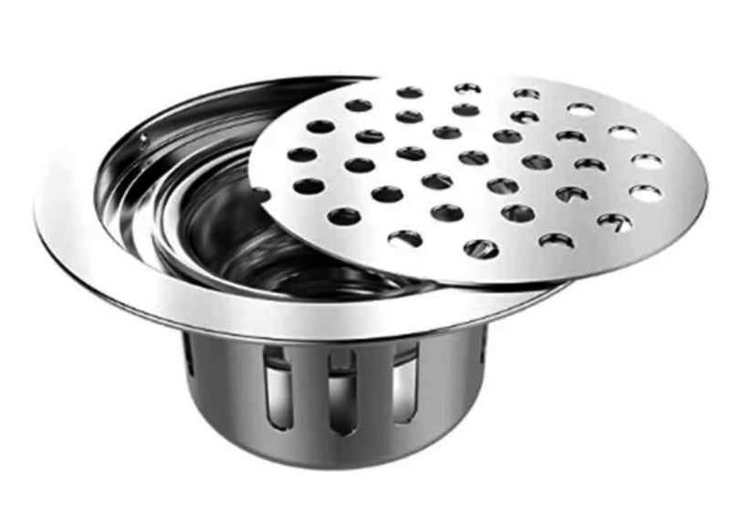 Drizzle فخ مكافحة الصراصير درizzle 5 بوصة دائري من الفولاذ المقاوم للصدأ بتشطيب كروم - Image 2