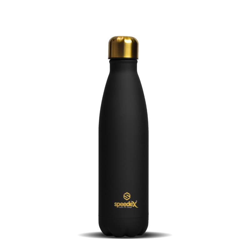 Speedex Thermos Bottle - 500 ML Vacuum Insulated Stainless Steel for Kids, Men, Women - Thermosteel Bottle Ideal for School, Office, Travel Flask for Hot & Cold Beverages - Black Colour - Image 1