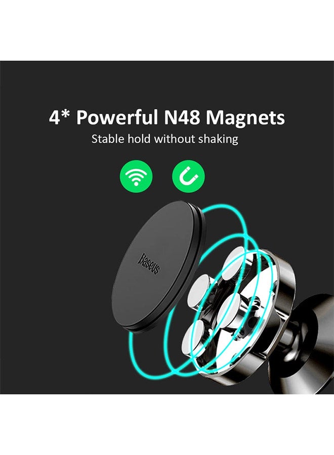 Baseus Magnetic Car Phone Holder Mobile Mount Suction Bracket Small Ears Series For iPhone 13 12 11 X 8 7 Samsung 360 Degree Magnet Stand (Vertical Type) Black - Image 3