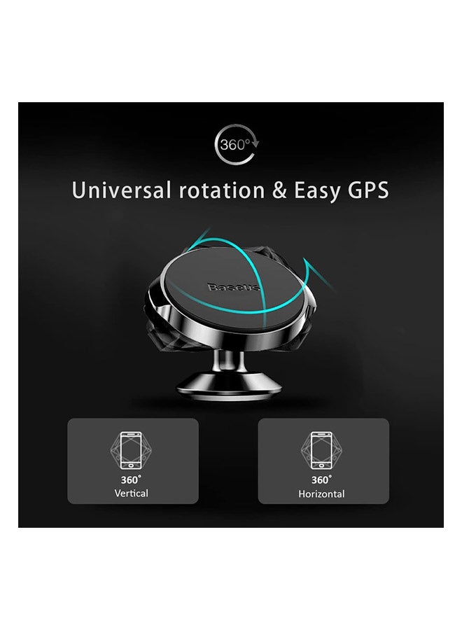 Baseus Magnetic Car Phone Holder Mobile Mount Suction Bracket Small Ears Series For iPhone 13 12 11 X 8 7 Samsung 360 Degree Magnet Stand (Vertical Type) Black - Image 2