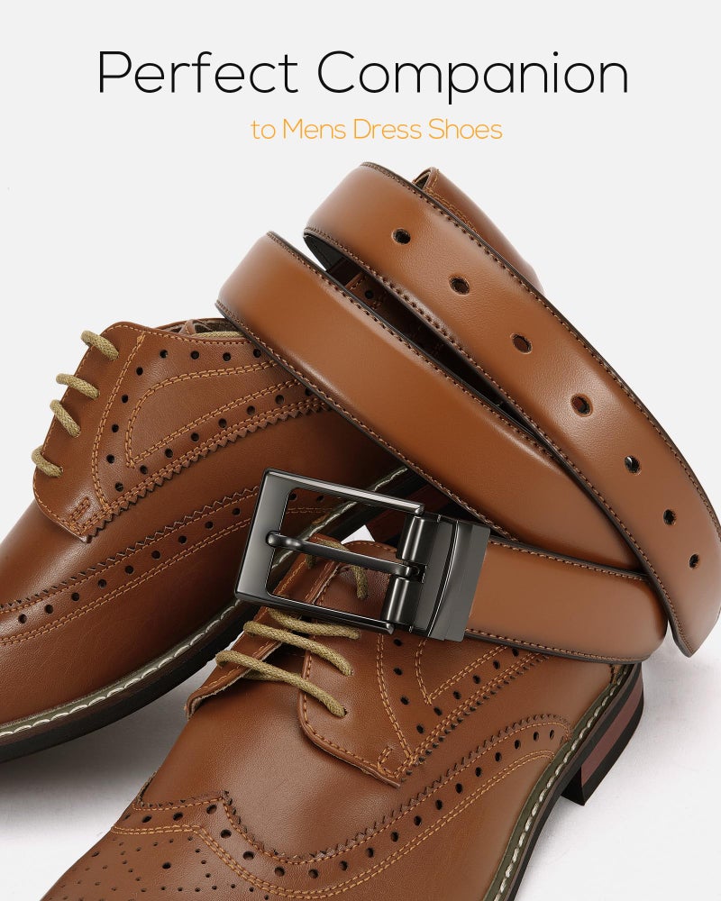 CHAOREN Reversible Belt Men 1 Piece - 1.25" Leather Dress Belt - Trim to Fit for Elegant Style - Image 3