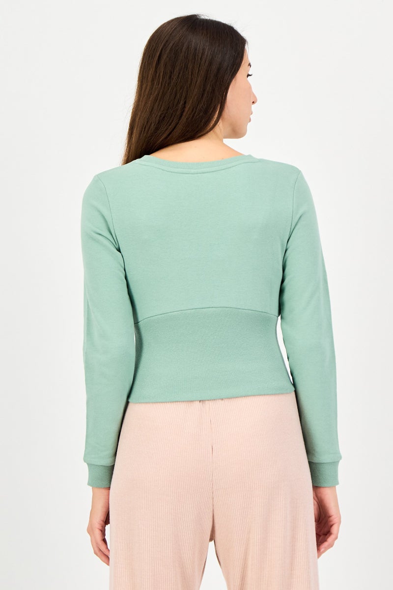 PUMA Women Sportswear Fit Long Sleeve Outdoor Sweatshirt, Mint Green - Image 4