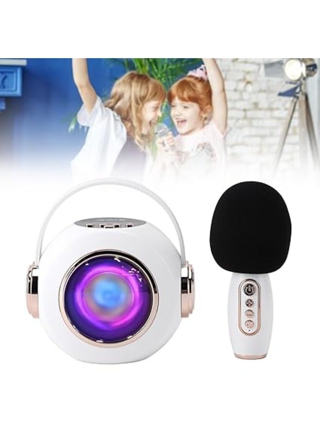 Kids Karaoke Speaker, Portable Kids Microphone with Crystal Clear Sound, Ice White, Kids Karaoke Machine for Fun and Development - Image 2