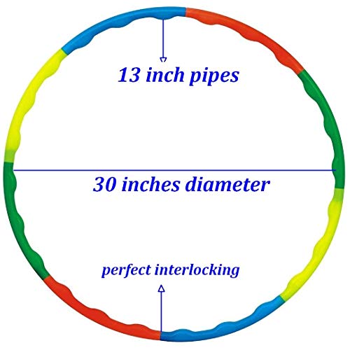 Optimus Set of 6 Hula Hoop Ring Hoola Hoop Hulla Hoop Hoopa Exersice Fitness Rings for Adults Kids Women - Adjustable 8 Interlocking Pcs - Image 3