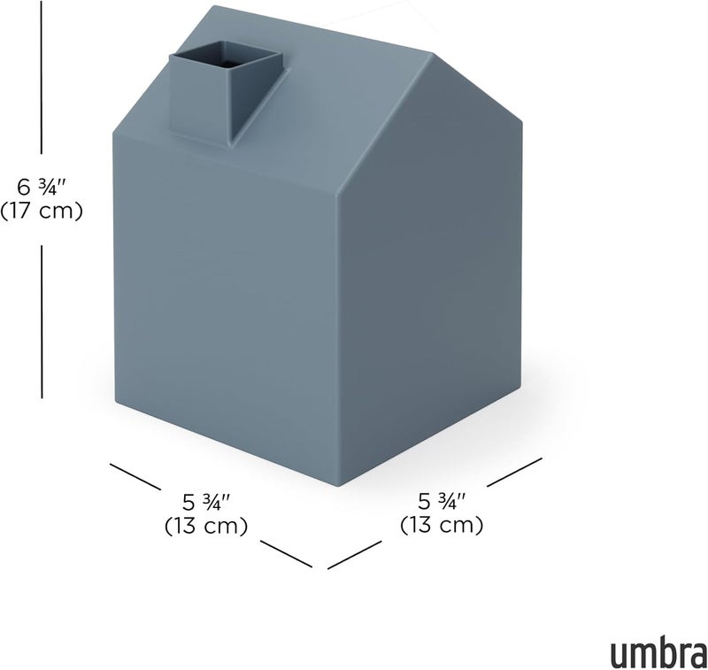 UMBRA Casa Cosmetic Tissue Box - Modern and Decorative Tissue Dispenser for Bathroom, Office, Bedroom and More, Slate Blue - Image 3