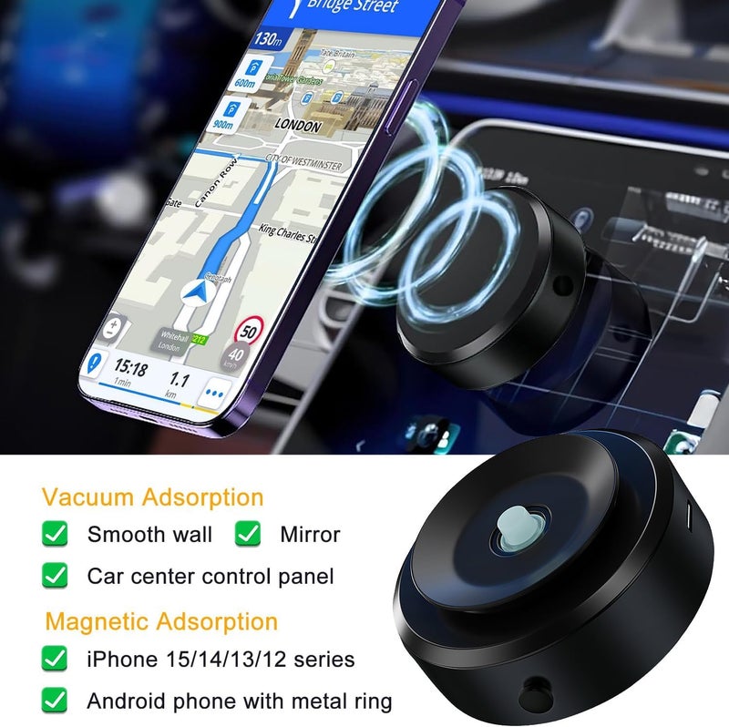Excefore Magnetic Car Suction Cup Holder Mount,360 Rotation Magnetic Car Cell Phone Holder,Suction Cup Car Phone Mount,Universal Adjustable Windshield Dashboard Mobile Phone Holder - Image 5