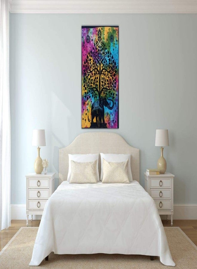 Doraya Psychedelic Elephant Tree Tie Dye Mandala Tapestry Hippie Hippy Celestial Wall Hanging Indian Bohemian Tapestries (Multicolour 1, Poster (30x40 Inches)) - Image 4