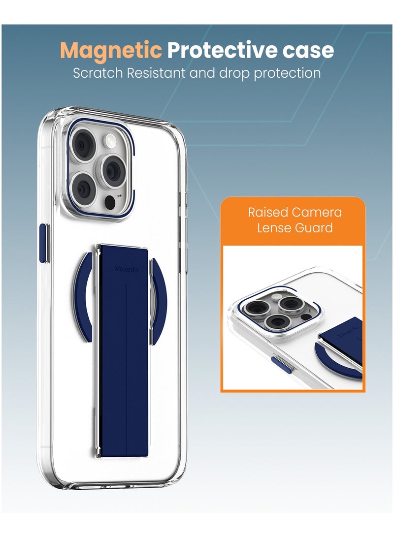 Moxedo حافظة مكسيدو المغناطيسية الواقية مقاومة للخدوش حماية من السقوط متوافقة مع تقنية ماغسيف لهاتف آيفون 16 برو ماكس 6.9 بوصة - أزرق - Image 2