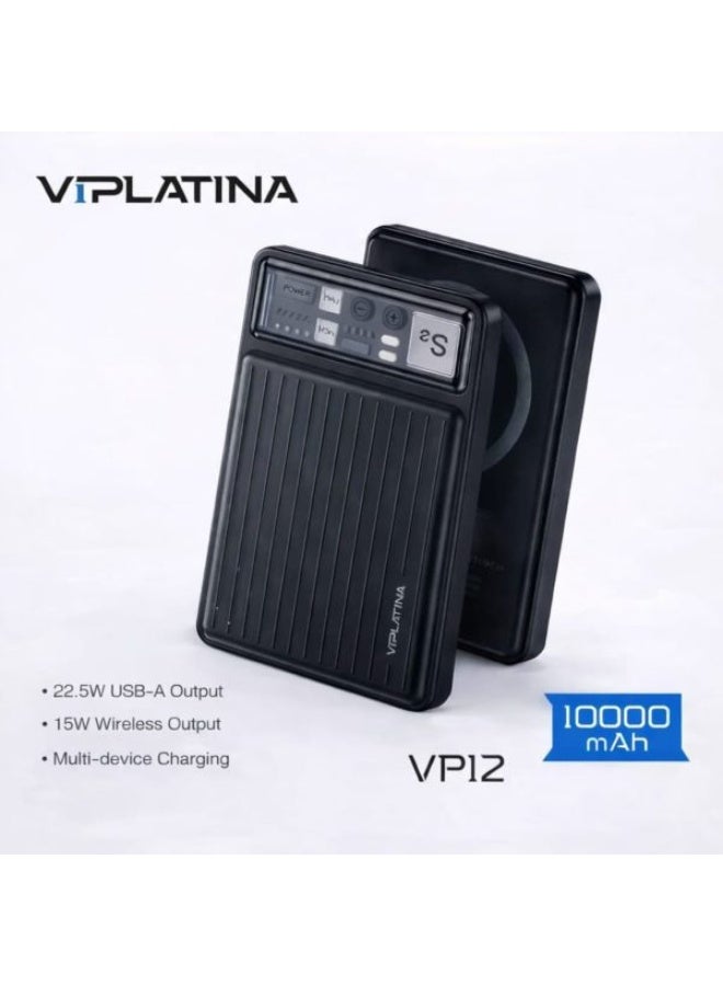في آي بي لاتينا بنك طاقة Viplatina بسعة 10000 مللي أمبير، شحن سريع بقوة 22.5 واط، ومخرج شحن لاسلكي - Image 2