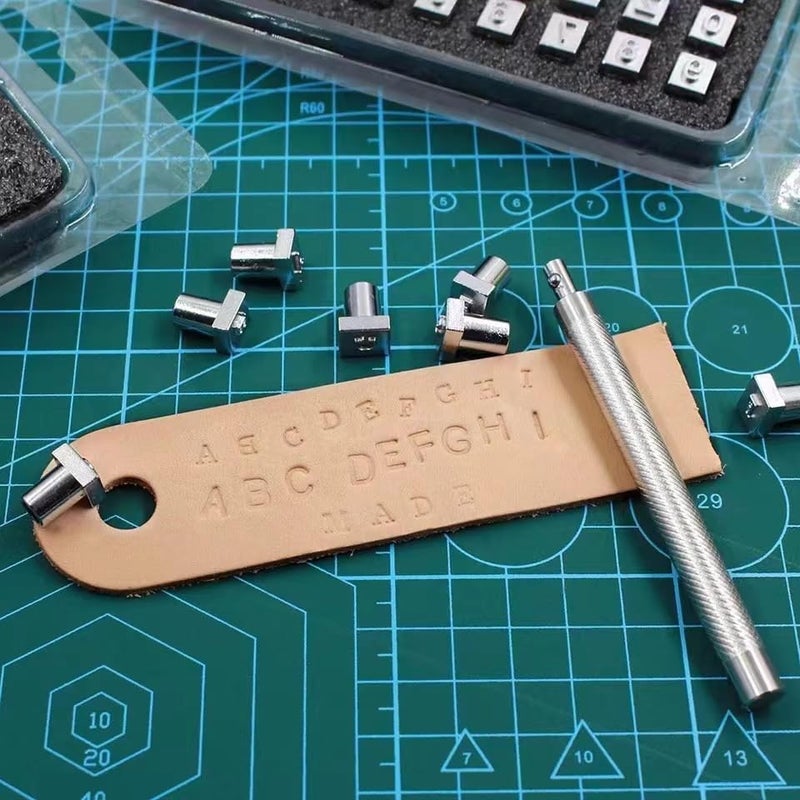 PXBBZDQ Leather Stamps for Leather Working 37 PCS Leather Stamping Kit Contains 10 Numbers and 26 Letters 1/4â€ - Image 4