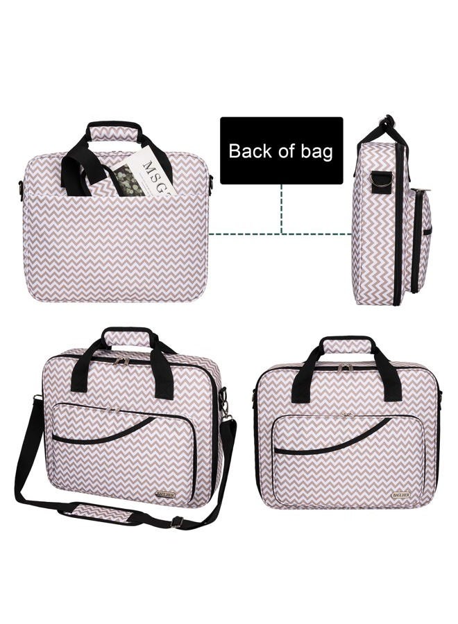 BAGLHER Cross Stitch & Embroidery Organizer Bag - Large Portable Project Storage with 3 Compartments, Travel Friendly Carrying Case for 11.2" Hoops, Threads, Supplies (Stripe) - Image 4