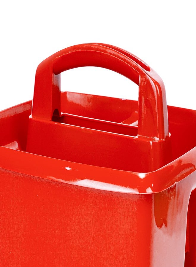 Storex 3-Compartment Small Caddy - Multipurpose Classroom Organizer with Handle, Red, 5-Pack (00949U06C) - Image 2