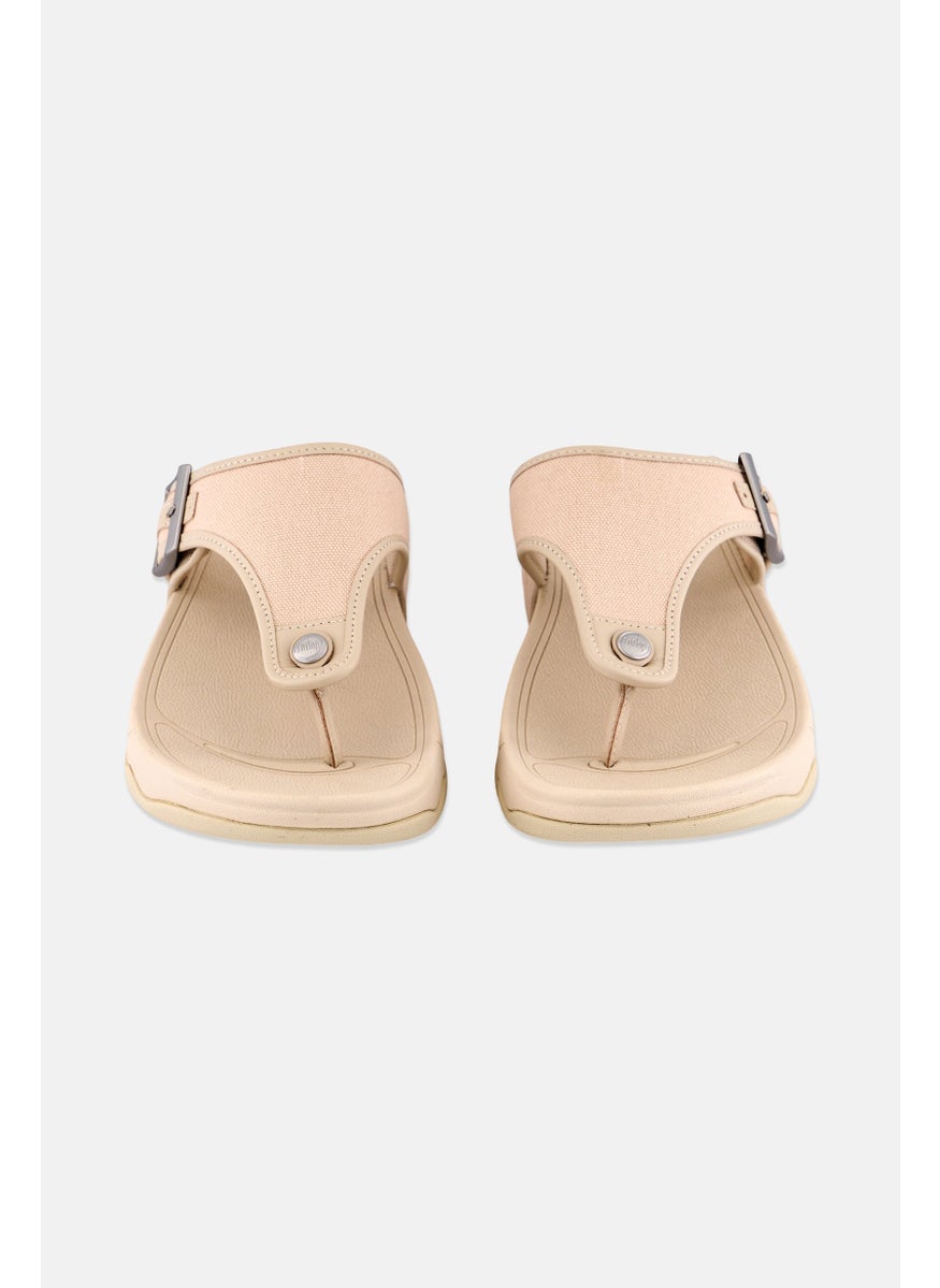 FitFlop Men Canvas Toe Post Sandals, Beige  - Image 4