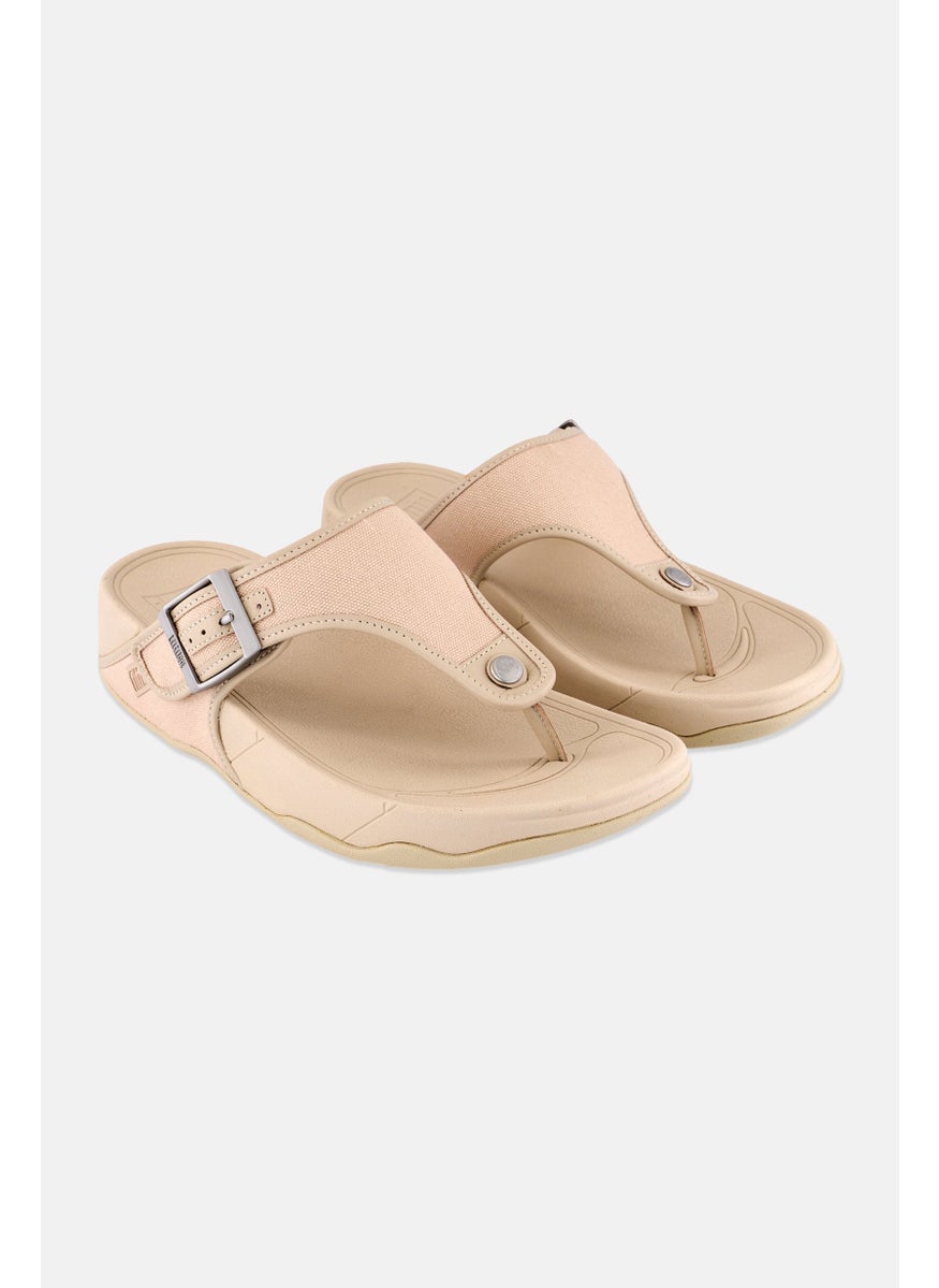 FitFlop Men Canvas Toe Post Sandals, Beige  - Image 1