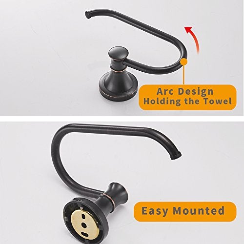 BESy Oil Rubbed Bronze Toilet Tissue Paper Holder Oil Rubbed Bronze Bathroom Accessories Toilet roll Paper Hanger, Wall Mounted, Rustproof - Image 3