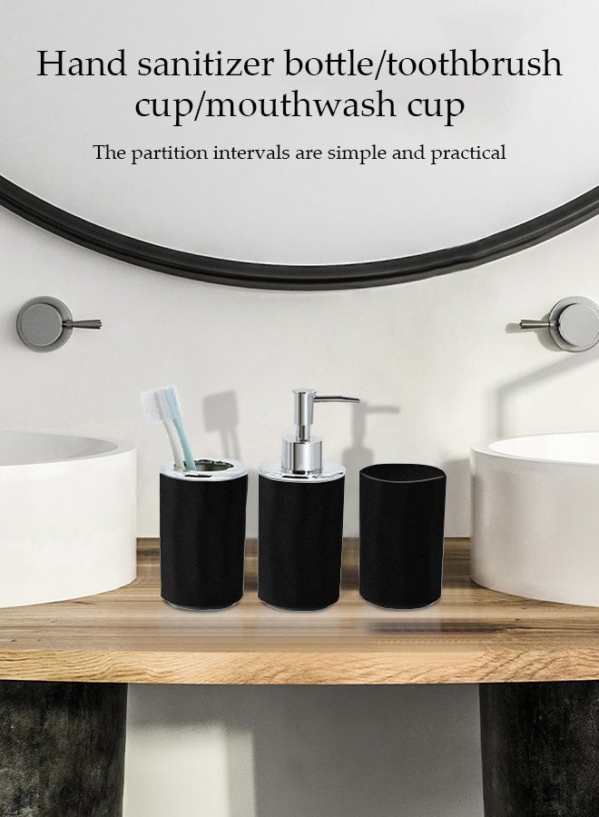 DUNISO 7 Pieces of Bathroom Accessories Set, Household Toiletries Set, Bathroom Storage Set,Sturdy and Durable， with Hand Sanitizer Bottle, Toothbrush Cup, Mouthwash Cup, Soap Box, Toilet Brush, Trash Can, Cotton Swab Box,Suitable for Family and Travel Use  - Image 5
