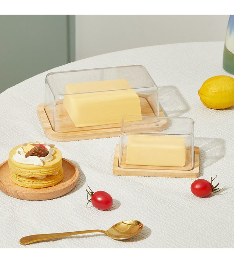 Rectangular Cheese Butter Dish Box With Lid For Fresh Keeping Cake Desserts Bread Snacks Small - Image 5