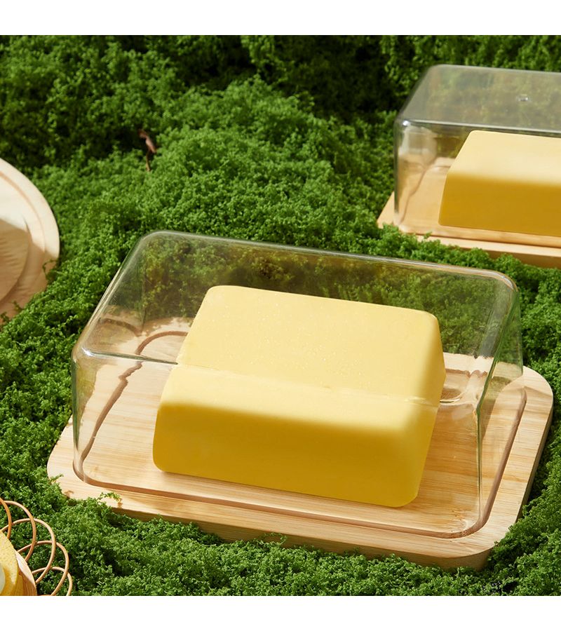 Rectangular Cheese Butter Dish Box With Lid For Fresh Keeping Cake Desserts Bread Snacks Small - Image 1