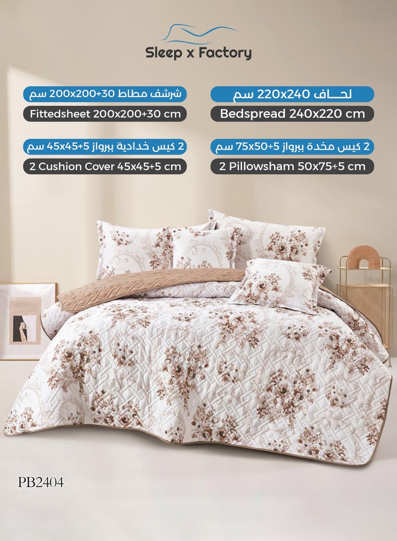 Sleep x Factory 6-Piece Double Compressed Comforter Set – Soft Microfiber Fabric – Elegant Design