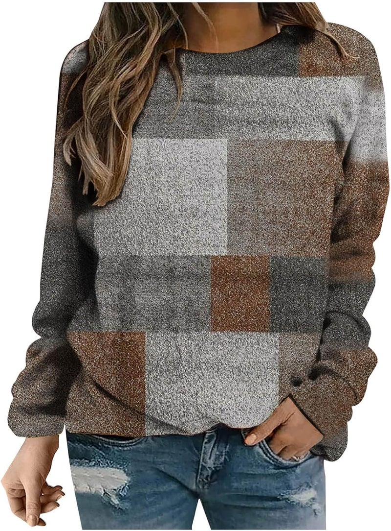 cheekyglo Women's Casual Long Sleeve Crewneck Sweatshirt Lightweight Print Pullover Comfy Loose Soft Basic Tunic Shirts Blouse - Image 1