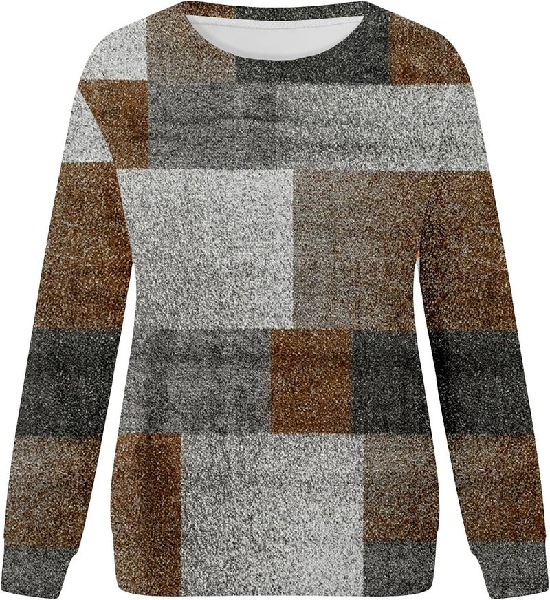 cheekyglo Women's Casual Long Sleeve Crewneck Sweatshirt Lightweight Print Pullover Comfy Loose Soft Basic Tunic Shirts Blouse - Image 2