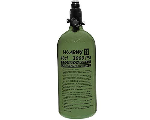 HK Army 48ci/3000psi Aluminum Compressed Air HPA Tank - Refillable High Pressure System for Paintball & Airsoft Gear - Olive - Image 2