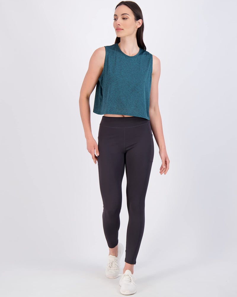REALESSENTIALS Real Essentials 5 Pack: Women's Dry Fit Crop Summer Tank Top - Gym Yoga Workout Sports Tee (Available in Plus Size) Set 1, L - Image 5