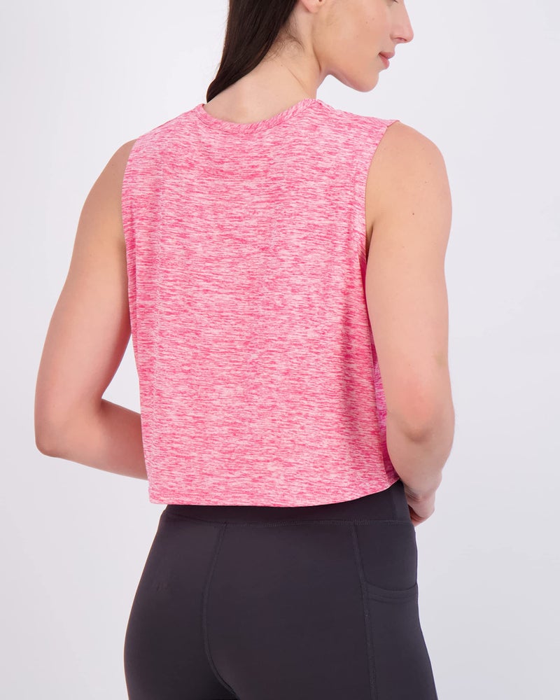 REALESSENTIALS Real Essentials 5 Pack: Women's Dry Fit Crop Summer Tank Top - Gym Yoga Workout Sports Tee (Available in Plus Size) Set 1, L - Image 4