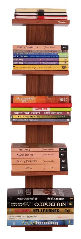 Mahaakaay Royal Wall Mounted Book Shelf Bookcase Holder Stand Home Color Classic Walnut