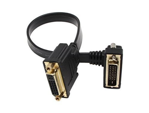 zdyCGTime DVI Extension Cable 1FT Flat Slim DVID Dual Link 241 Digital Video 90 Degree Angle Male to DVI Female Extension Cable - Image 3