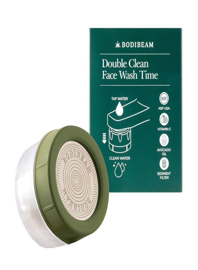 BODIBEAM Water Filter for Sink Faucet, Double-Step Filtration, Vitamin C Gel, NSF Certified, Snowflake Holes - Removes Impurities, Chlorine and Rust - Skin Hydration, Made in Korea, Olive Green - Image 1