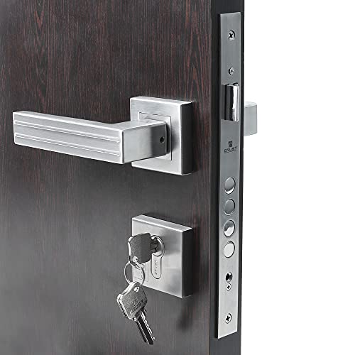Crust Altroz Premium Rose Mortise Door Lock Handle Set/Mortise Lock with Brass Lock Body and 60 mm Brass Cylinder Set with 3 Brass Computer Keys (ONE Side Key) - Image 5