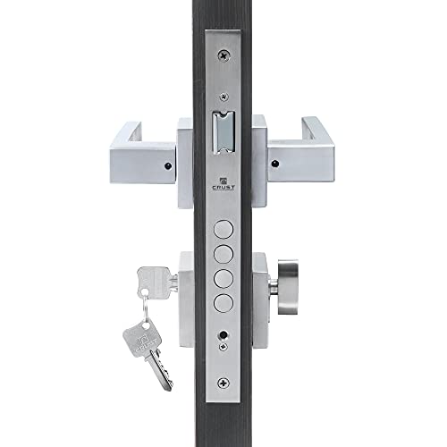 Crust Altroz Premium Rose Mortise Door Lock Handle Set/Mortise Lock with Brass Lock Body and 60 mm Brass Cylinder Set with 3 Brass Computer Keys (ONE Side Key) - Image 3