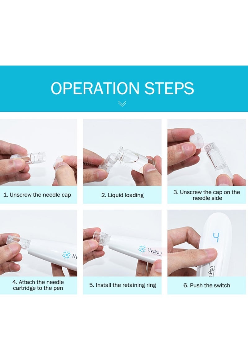 hydra - 10Pcs H12pins/0.25mm/0.5mm/1.0mm/Nano-HS/Nano-HR Needle Replacement Cartridges for Hydra Pen H2/Microcrystalline Hydrometer - Image 1
