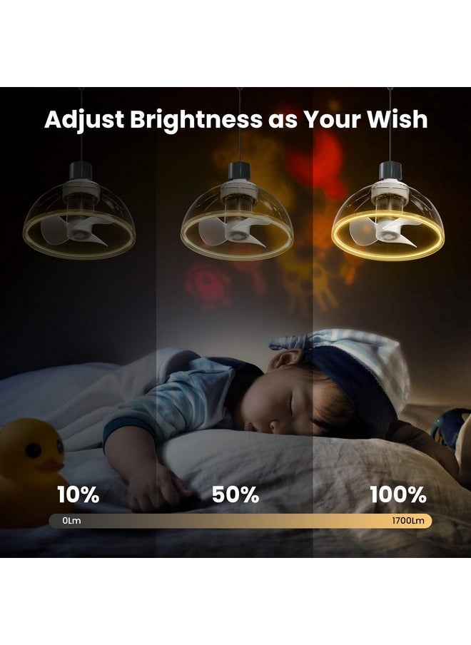زوتويي مروحة سقف ZOTOYI Socket Fan Light مع إضاءة LED وجهاز تحكم عن بعد 8 بوصات مروحة سقف صغيرة منخفضة الارتفاع قابلة للتعديل سطوع وسرعة المروحة للاستوديو وغرفة النوم وغرفة المعيشة والمطبخ وغرفة الطعام - 1700LM  - Image 4